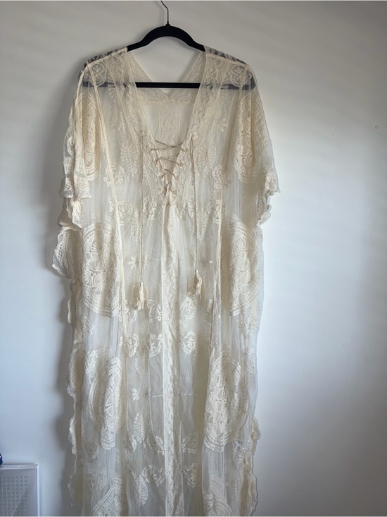 Other - Sheer Lace Boho Maxi Cover-Up - Cream